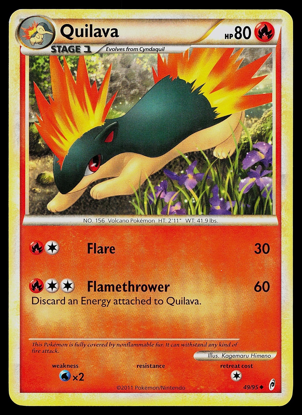 Pokemon Card Quilava 49/95 Call of Legends