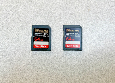 2x SanDisk 64GB Extreme PRO UHS-II SDXC Memory Card, Maximum Read Speed: 280 MB