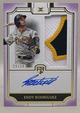 2024 Topps Definitive Endy Rodriguez RC PATCH Relic Auto 10/10 Purple BOOKEND