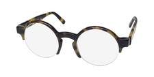 NEW ANDY WOLF 4554 GLASSES PLASTIC ROUND TORTOISE UNISEX HALF-RIM 45-21-140 F