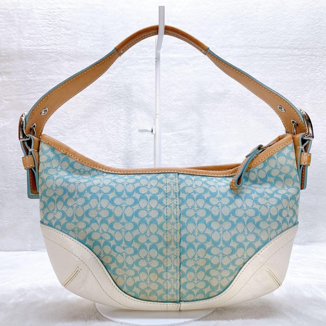 Coach Soho Hobo Mini Signature shoulder bag y2k Blue Women Used