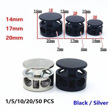 14/17/20mm Double Hole Metal Spring Buckle Cord Locks Toggle Lock Up End Stopper