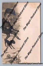 Political Hunting Caricature Eugene Ricklin & Dog RPPC Belfort France ~1910s