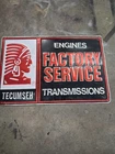 VINTAGE TECUMSEH ENGINES/TRANSMISSIONS ALUMINUM SIGN