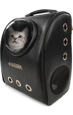 Sherpa Bubble Backpack Cat Carrier Bag  Black Airline Approved