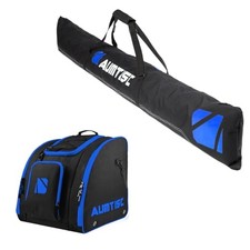 Padded Ski and Boots Bag Combo for Air Travel Flying, Skis Bags Blue Style B