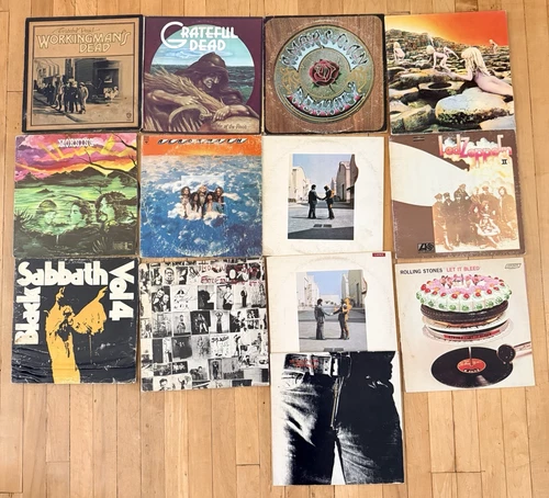 Classic Rock Vinyl Lot 13 Led Zeppelin Gratefull Dead Rolling Stones Pink Floyd