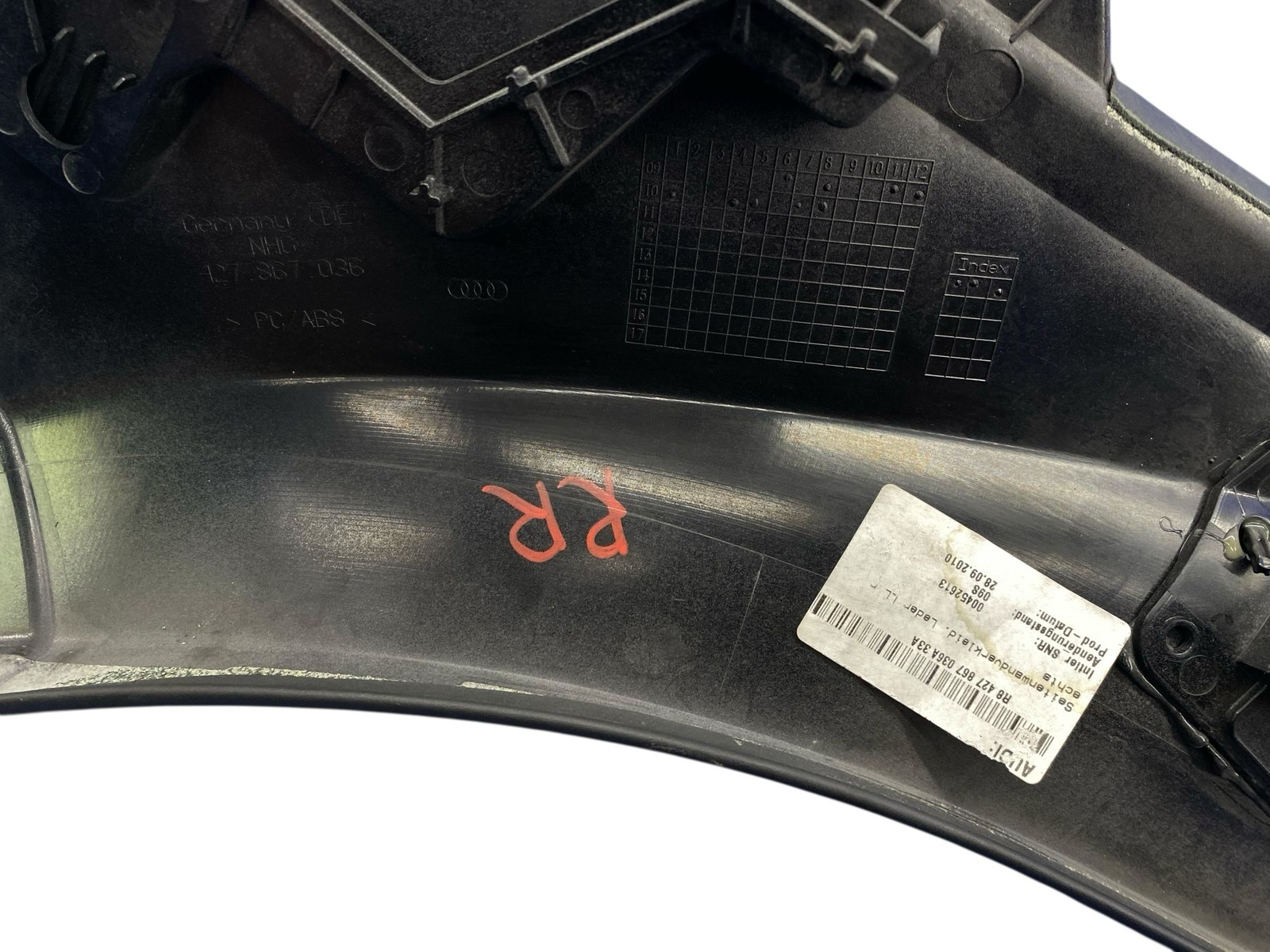 2008-2015 AUDI R8 REAR LEFT RIGHT LOWER QUARTER TRIM COVER PANEL SET BLACK *WEAR