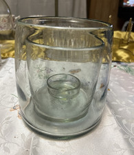 Vellance Small Clear Glass Cylinder Pillar Candle Holder Hurricane, Glossy