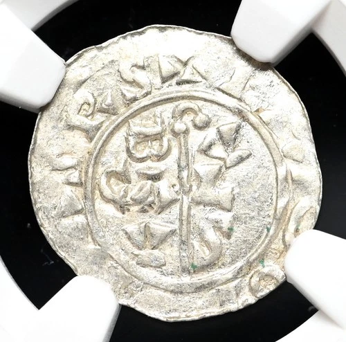 NETHERLANDS, Groningen. Bernold, 1027-1054, Silver Denar, NGC MS61