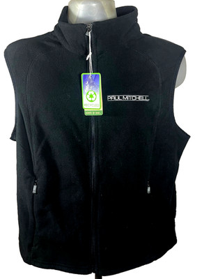 North End XL Black Fleece Vest Paul Mitchell Waterkeepers Alliance Logo NWT