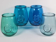 Set of 4 VTG Hand-Blown San Miguel 100% Recycled Authentic Glass Tumblers