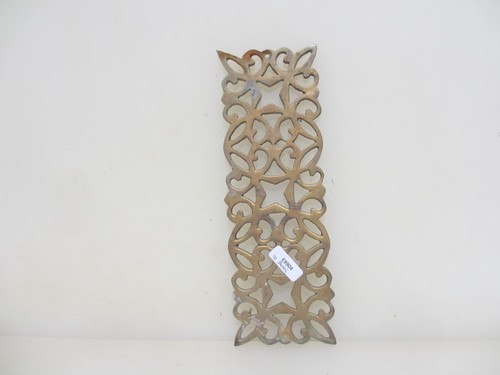 Victorian Brass Pierced Finger Plate Push Door Handle Antique Old Vintage - Picture 2 of 17