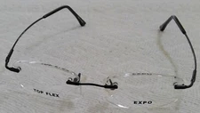  TOP FLEX - EXPO 119 Black Rimless Eyeglasses Memory Titanium - Petite Fit JAPAN