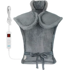 Large Heating Pad Back Pain Relief Weighted Fast Heating Wrap Heat Therapy Gray