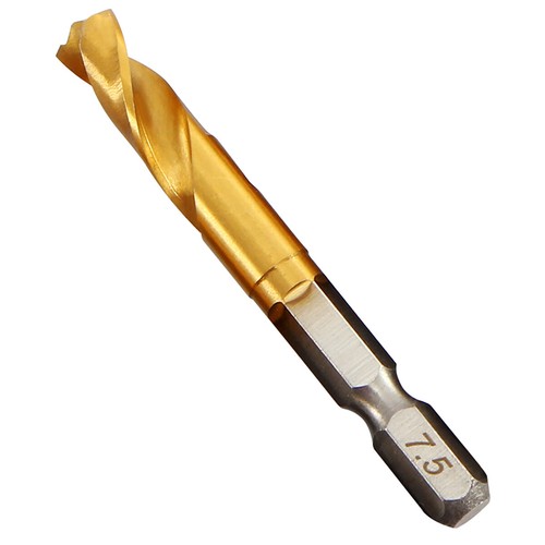 HSS Titanbeschichtung Metall Spiralbohrer Bit, 1/4" Biteinsatz, 1.5mm bis 13mm - Picture 7 of 8
