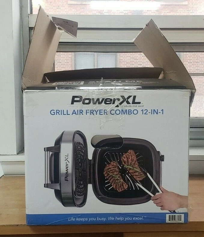 PowerXL 6 Quart Grill + Air Fryer Combo PXL-GAFC, Color: Black