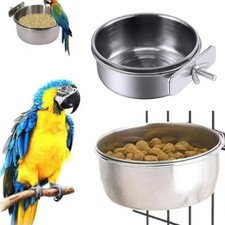 Stainless Steel Feeder Bowls Pet Birds Food Box Water Bowl Hanging Bowl 1Pcs 