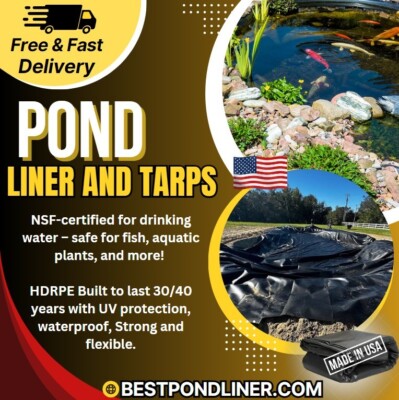 HDRPE Liner 20x40, Strong,Inslat 30 Mill Backyard Pond Protection,Free Shipping!