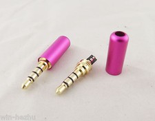 5pcs 3.5mm 1/8" 4 Pole Male TRRS Repair Headphone Plug Metal Audio Soldering Red