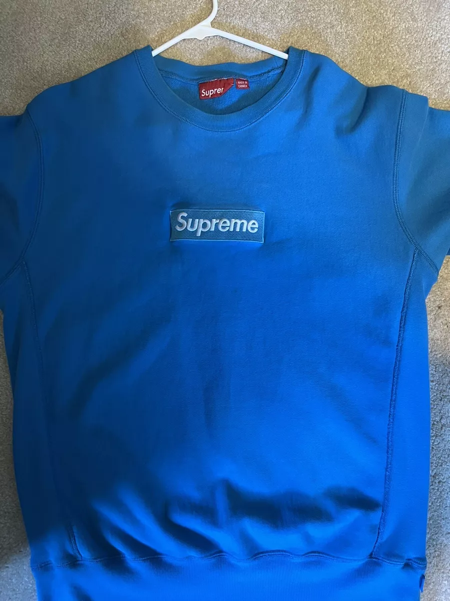 Supreme Box Logo crewneck sweatshirt Bright Royal medium FW18 blue