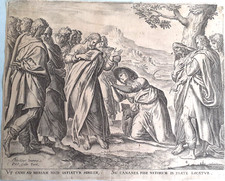 16thC.  OLD MASTER -  P. GALLE after A.BLOCKLANDT: CHRIST AND THE WOMAN OF CANAA