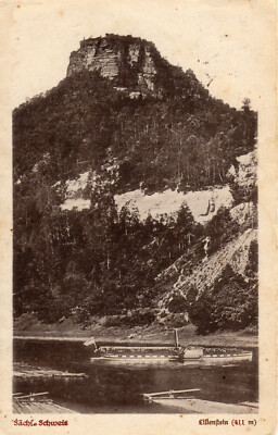 Postcard paddle steamer Bohemia around 1915 on Lilienstein, Elbe, White Fleet