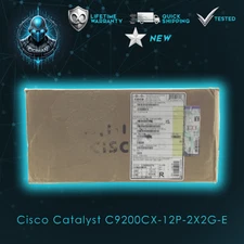 Cisco C9200CX-12P-2X2G-E Catalyst 12 Port 1G PoE+ 2x10G 2x1G Ethernet Switch