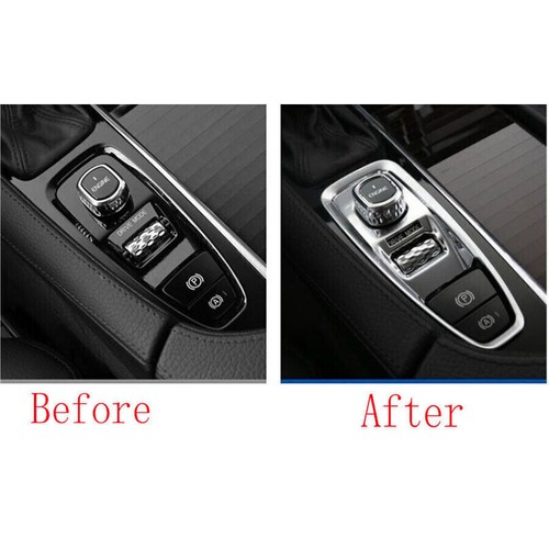 Chrome ABS Car Electronic Handbrake Frame Cover Trim 1P For Volvo XC60 2018-2022 - Foto 3 di 18