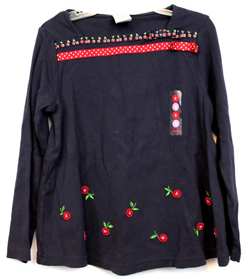 Tee-shirt à manches longues en maille avec col dentelle femme noir | GEMO