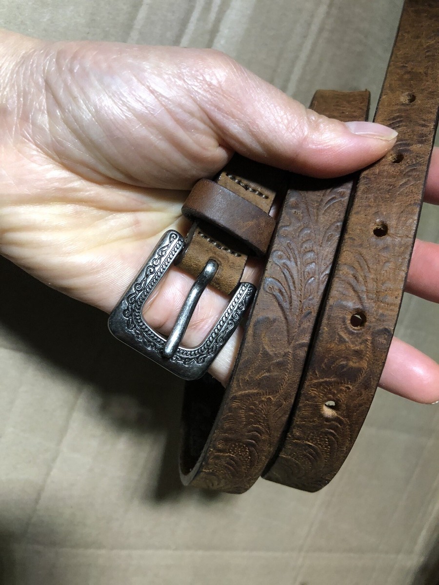Cabela's Gently Tooled Leather Belt Size 32 Made in USA