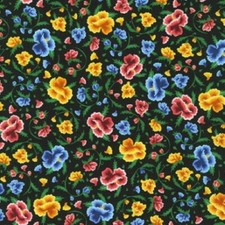 Robert Kaufman Frida Kahlo AULD 19615 2 Black Flower Toss Cotton