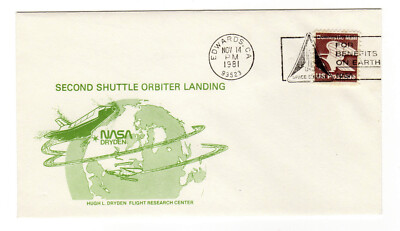 Space Shuttle STS-2 Landing Support NASA Dryden Edwards Air Force Base pmk Cover