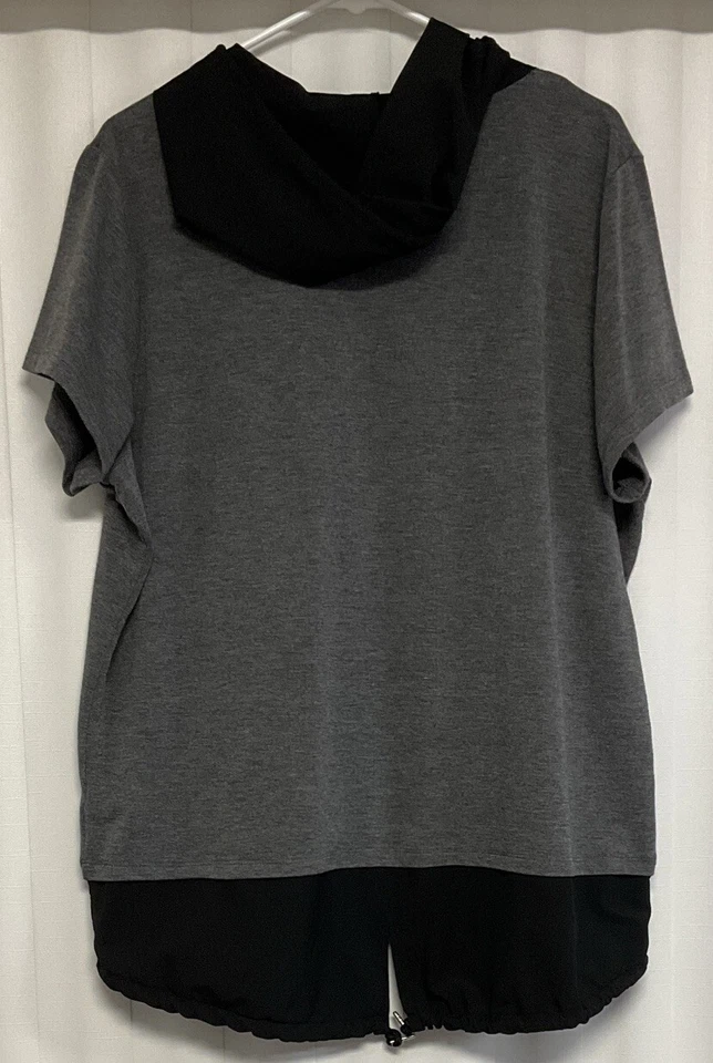 Sudadera con Capucha Jockey Manga Corta Ligera Mujer’s Extra Grande Gris. 8586 Foto 2 de 3