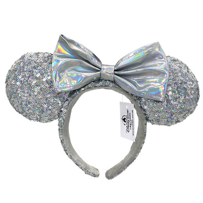 Silver Minnie Mouse Ears Cinderella Magic Mirror DisneyParks Bow Headband Girl
