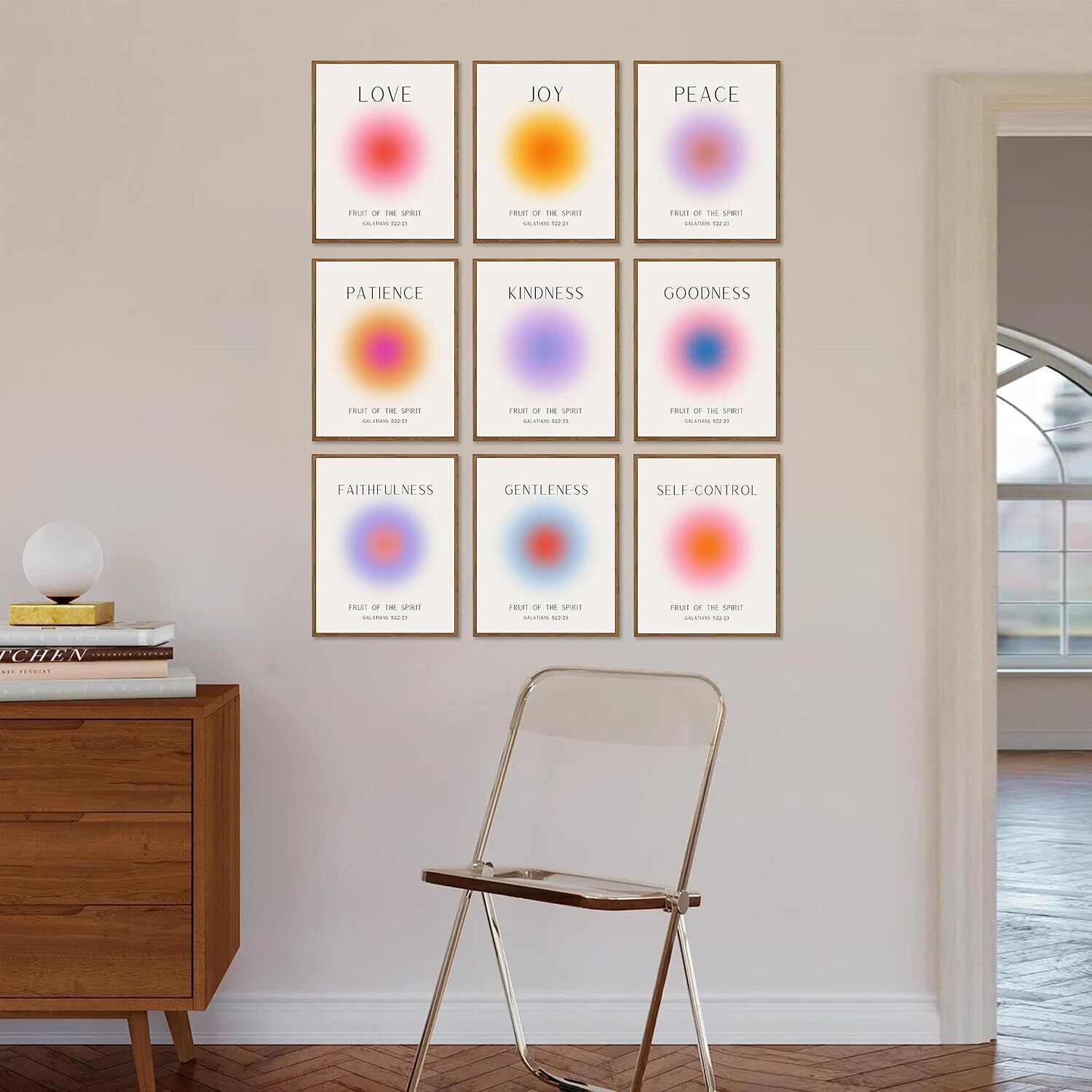 Fruit of the Spirit Scripture Wall Art Set of 9 Aura Prints