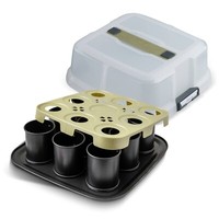Zenker Bake, Click & Go 9Er TöRtchenblech Mit Haube – 29 X 29 X 7 Cm – Backform