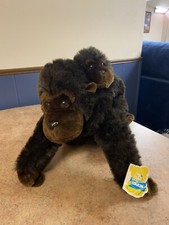 VINTAGE R. Dakin  Mama and Baby Gorilla  Plush 1982 ORIGINAL TAG Nature Babies