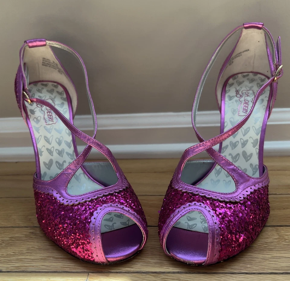 Oh… ¡CIERVO! Tacón de aguja Gelato rosa brillante talla 8 1/2 M Foto 3 de 4