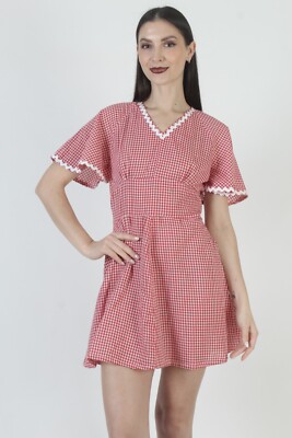 old fashioned gingham dress Black & White Gingham Swing Dress - XLarge