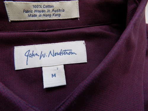 JOHN W NORDSTROM Dress Shirt Dark Red Size MEDIUM Cotton Solid Color - Picture 3 of 9