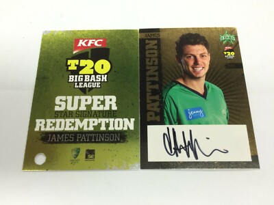 2012-13 T20 Big Bash League Cricket Superstar Signature Card SSS1 J. Pattingson