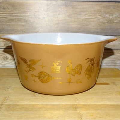 Vintage PYREX 6  Early American 1 Quart 473 Casserole Baking Dish 1962-71