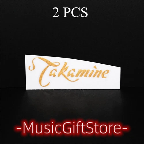 2PcsTakamine GuitarHeadstock Logo Vinyl UV Transfer RAISED DecalStickerGold#MUGS