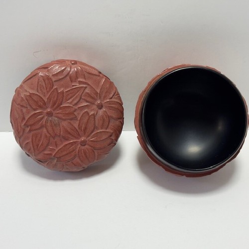Rare Japanese Tea Ceremony Cherry blossoms Caddy Container lacquerware w/shifuku - Picture 7 of 16