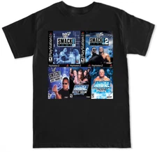 SD COLLECTION RAW VIDEO GAMES GAMER RETRO PS 1 2 PRO WRESTLING MEME MENS T SHIRT