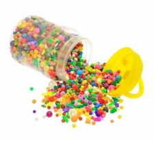 Craft-it BUMPER BUCKET OF PLASTIC BEADS (2500+pcs)