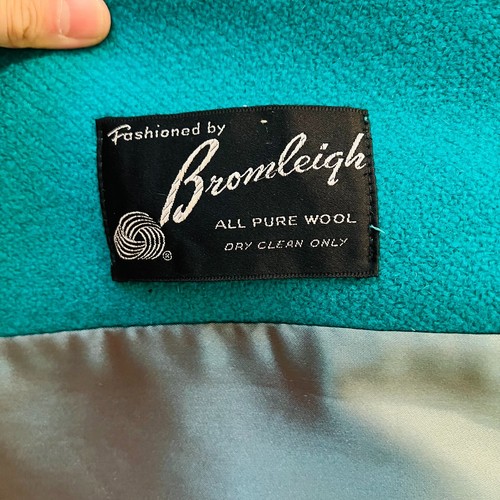 Vintage Bromleigh Womens Pea Coat Green Holiday Coat Size Medium - Picture 15 of 24