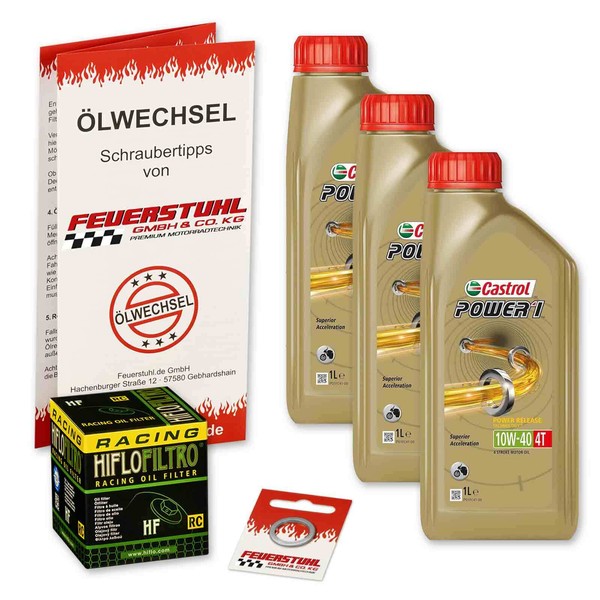Honda XRV 750 Africa Twin (RD07) 93-03, Castrol 10W40 ÖL + Hiflo Racing ÖLfilter-image