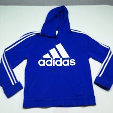 Adidas Youth Blue Athletic Pullover Hoodie Size L 14-16